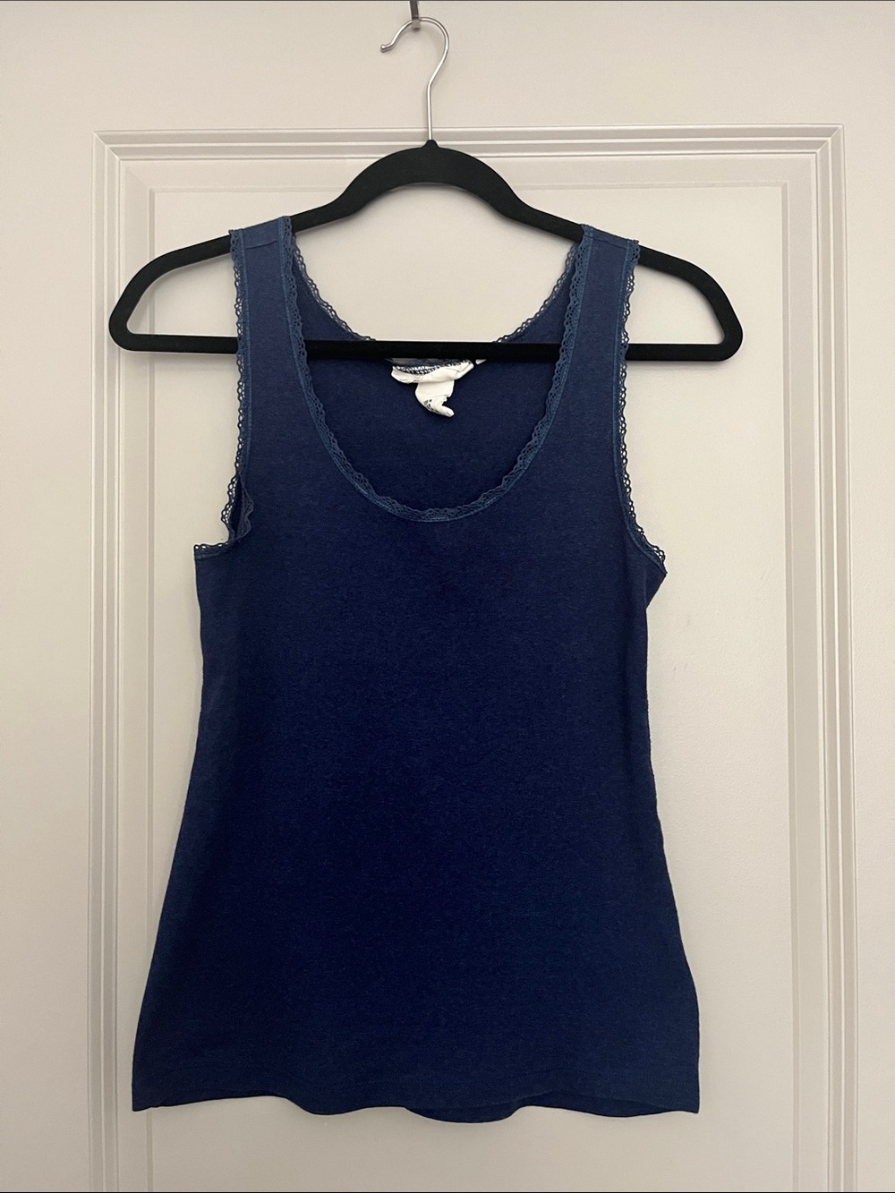 H&M Navy Lace-Trim Tank Top
